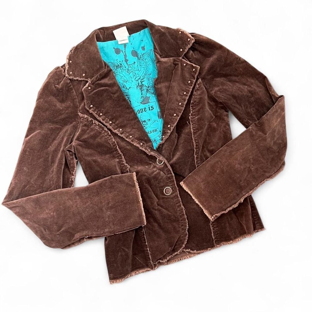 Y2K Grunge Corduroy Fitted Blazer Jacket D13